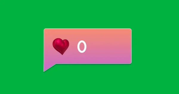 Imagem Uma Caixa Chat Rosa Gradiente Com Números Fundo Verde — Fotografia de Stock