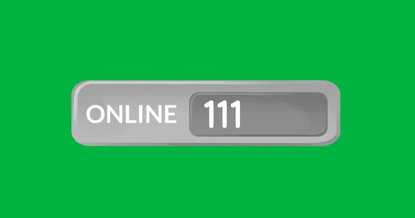 Immagine Una Scatola Grigia Con Numero Persone Online Sfondo Verde — Foto Stock