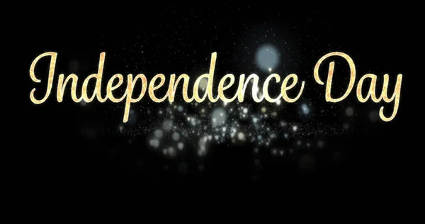 Digitales Bild Von Gold Independence Day Text Kursiv Mit Weißen — Stockfoto