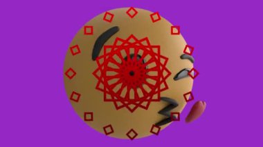 Kırmızı kaleydoskopik şekiller üzerinde kalp simgesi animasyonu. küresel sosyal medya ve iletişim konsepti dijital olarak oluşturulmuş video.