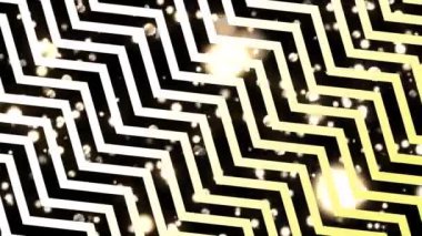 Siyah arkaplanda hareket eden beyaz ve sarı zikzak çizgilerinin animasyonu. communication, link, energy and movement konsepti dijital olarak oluşturulmuş video.