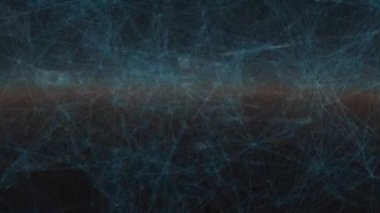 Siyah arka planda bağlantı ağının ve veri işleme ağının animasyonu. küresel sosyal medya, bağlantılar ve dijital arayüz konsepti dijital olarak oluşturulmuş video.