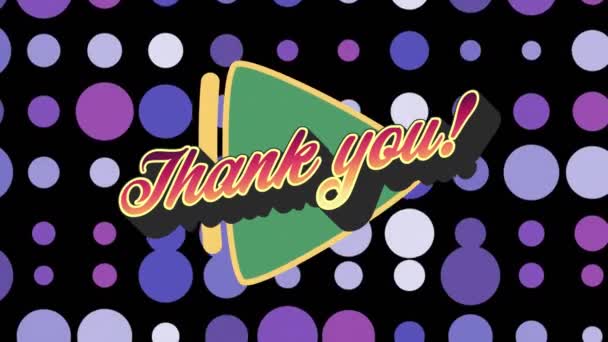 Animation Thank You Text Colorful Graphics Shapes Background Social Media — Stock Video