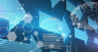 Parlayan oklar, insan beyni ve tıbbi veri işleme görüntüleri. dijital arayüz küresel bağlantı ve dijital olarak oluşturulan iletişim konsepti.