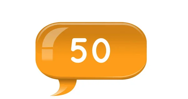 Image Yellow Speech Bubble Numbers White Background — Stock Photo, Image