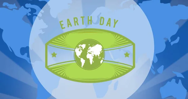 Zusammensetzung Von Earth Day Text Und Grünem Globus Logo Über — Stockfoto