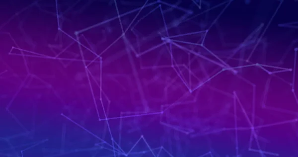 Digitales Bild Eines Netzwerks Von Verbindungen Vor Violettem Hintergrund Globales — Stockfoto