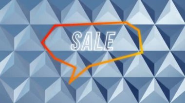 Retro konuşma balonunda satış metninin animasyonu. Alışveriş, satış ve perakende konsepti dijital olarak oluşturulmuş video.