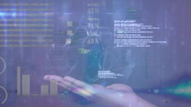 Veri işleme üzerinden bağlantı ağının animasyonu. küresel dijital arayüz, teknoloji ve bağlantılar konsepti dijital olarak oluşturulmuş video.