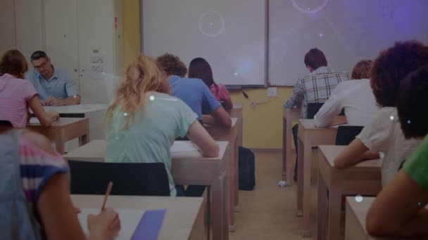 Animación Red Conexiones Sobre Aprendizaje Los Estudiantes Educación Global Interfaz — Vídeo de stock