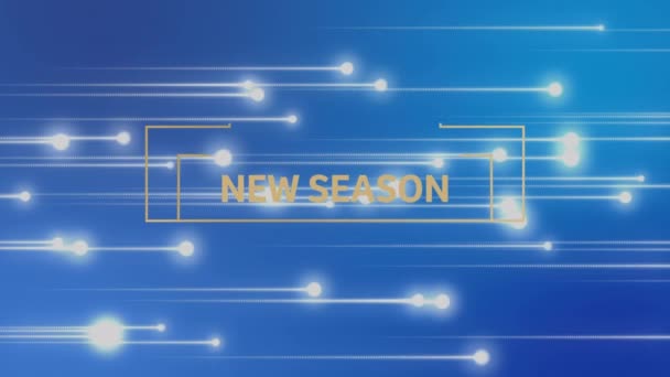 Animation New Season Text Blue Background Social Media Communication Interface — Stock Video