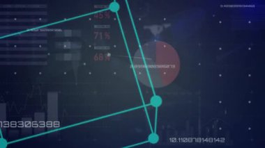 Veri işleme üzerinden bağlantı ağının animasyonu. küresel sosyal medya, bağlantılar ve dijital arayüz konsepti dijital olarak oluşturulmuş video.