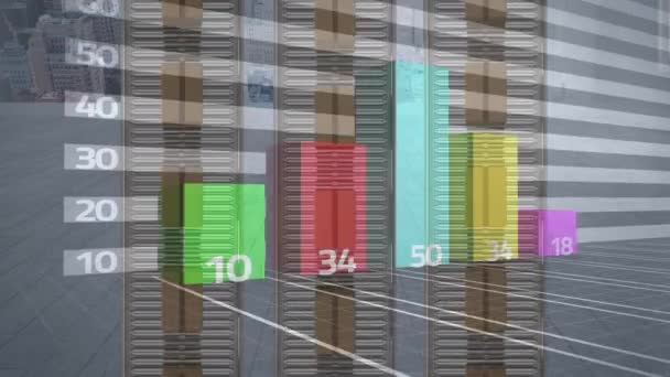 Animation Traitement Statistique Sur Boîtes Carton Sur Bandes Transporteuses Concept — Video
