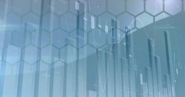 Altıgen üzerinde finansal veri işleme resmi. dijital arayüz küresel bağlantı ve finansal konsept dijital olarak oluşturulmuş görüntü.