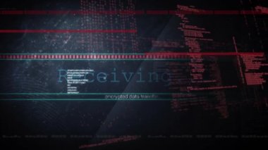 Siyah arkaplanda veri işleme animasyonu. küresel sosyal medya, bağlantılar ve dijital arayüz konsepti dijital olarak oluşturulmuş video.