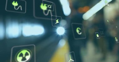 Trende dijital simgelerin canlandırılması. küresel dijital arayüz, veri işleme ve teknoloji konsepti dijital olarak oluşturulmuş video.