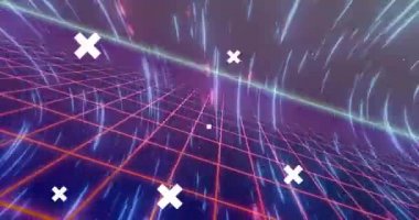 Dünya haritası üzerinde veri işleme animasyonu. küresel iş, bağlantılar, veri işleme ve teknoloji konsepti dijital olarak oluşturulmuş video.