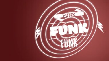 Beyaz daireler üzerinde funk metin animasyonu. Sosyal medya ve iletişim arayüzü kavramı dijital olarak oluşturulmuş video.