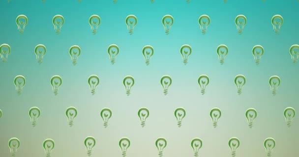 Анімація Декількох Падаючих Зелених Рослинних Лампочок Синьому Фоні Глобальна Концепція — стокове відео