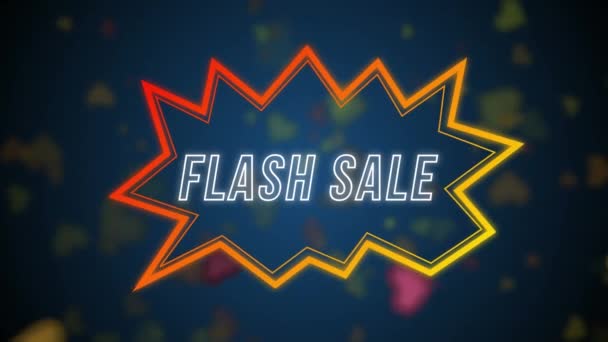 Animación Texto Venta Flash Burbuja Voz Retro Compras Ventas Concepto — Vídeo de stock