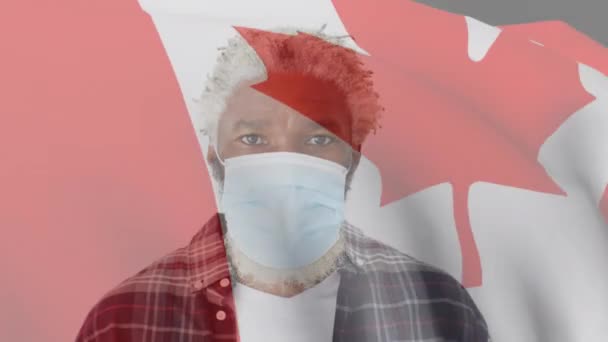 Κινούμενο Σχέδιο Της Σημαίας Του Καναδά Κυματίζει Πάνω Από Τον — Αρχείο Βίντεο