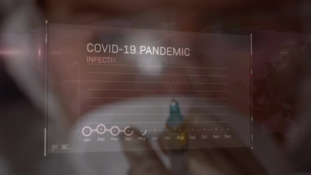Animação Mapa Mundo Sobre Estatísticas Vívidas Conceito Global Pandemias Serviços — Vídeo de Stock