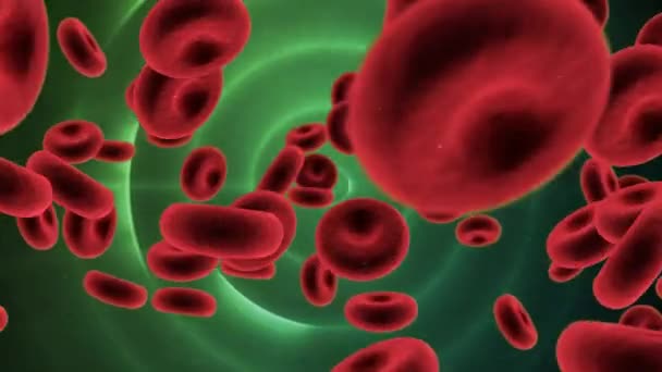 Animación Células Sanguíneas Sobre Círculos Amarillos Concepto Mundial Salud Medicina — Vídeos de Stock