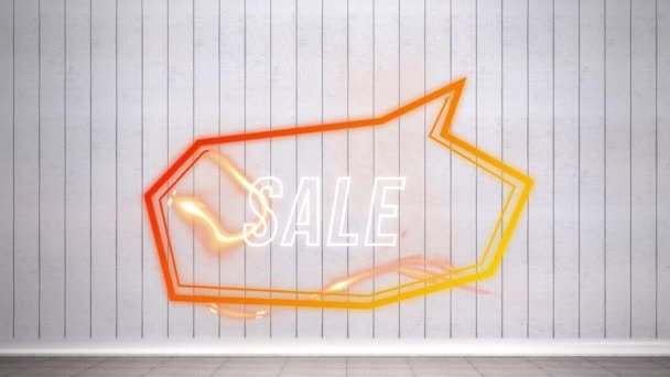 Animation Sale Text Retro Speech Bubble Abstract Background Shopping Sales — Stock Video