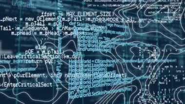 Veri işlemenin animasyonu ve grind üzerinden bağlantı ağlarının animasyonu. küresel internet güvenliği, dijital arayüz ve bağlantılar konsepti dijital olarak oluşturulmuş video.