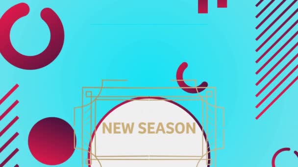Animace Textu Nové Sezóny Modrém Pozadí Sociální Média Koncepce Komunikačního — Stock video