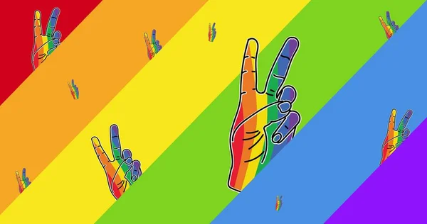 Rainbow Sign Rainbow Stripes Lgbtq Pride Equality Celebration Concept Digitally — Stock Photo, Image