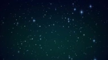 Siyah arka plandaki yıldızların üzerinde yeşil enerji ağının canlandırılması. bağlantı, enerji ve hareket kavramı dijital olarak oluşturulmuş video.