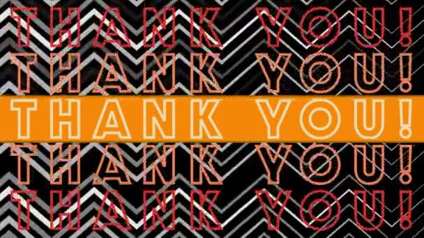 Animation Thank You Text Colorful Graphics Shapes Background Social Media — Stock Video