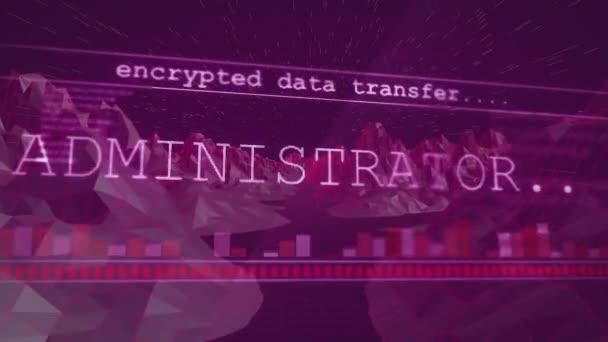 Animación Del Procesamiento Datos Sobre Montañas Digitales Redes Sociales Globales — Vídeos de Stock