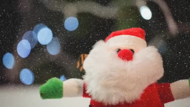 Animazione Neve Che Cade Sopra Decorazione Natale Natale Tradizione Concetto — Video Stock