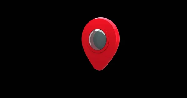Siyah Bir Arkaplan Karşısında Ekrandaki Kırmızı Bir Haritanın Dijital Görüntüsü — Stok fotoğraf