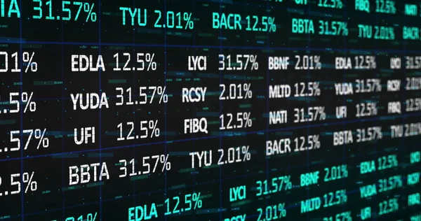 株式市場のデジタルイメージと黒字を背景とした財務データ処理 世界経済の株式市場とグローバル金融の概念 — ストック写真