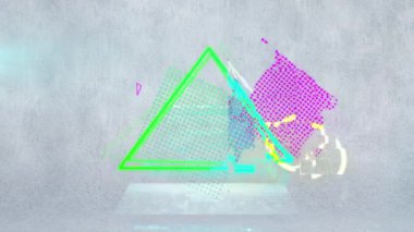 Soyut arkaplan üzerinden flash satış metninin animasyonu. Alışveriş, satış ve perakende konsepti dijital olarak oluşturulmuş video.