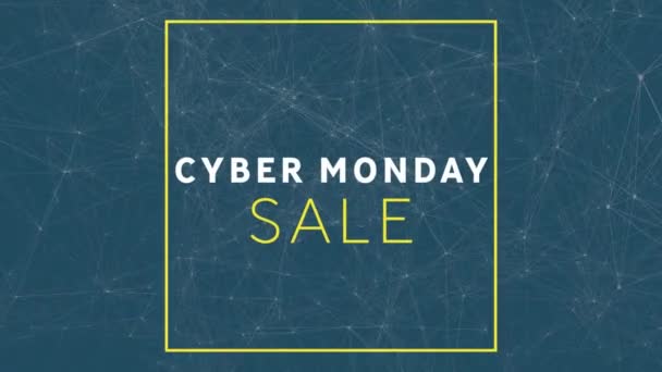 Animation Des Cyber Monday Verkaufstextes Über Netzwerke Von Verbindungen Globales — Stockvideo