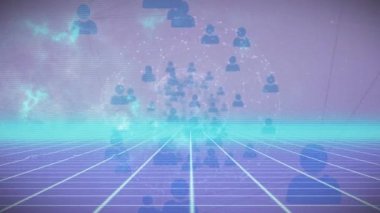 Şebeke üzerindeki bağlantı ağının animasyonu. küresel bağlantılar, dijital arayüz, teknoloji ve ağ konsepti dijital olarak oluşturulmuş video.