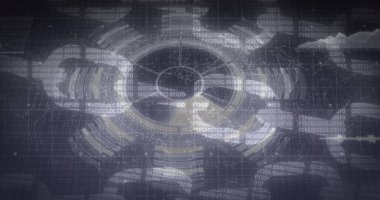 Çevrimiçi güvenlik zinciri üzerinden tarama ve veri işleme görüntüsü. küresel bağlantılar, teknoloji ve dijital arayüz kavramı dijital olarak oluşturulmuş görüntü.