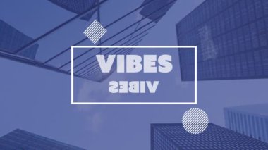 Şehir manzarası üzerindeki titreşimlerin animasyonu. Video oyunu, eğlence ve dijital arayüz kavramı dijital olarak oluşturuldu.