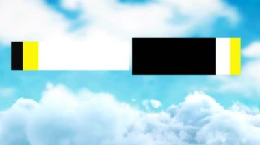 Bulutlu mavi gökyüzü arkaplanı üzerinden teşekkür mesajının animasyonu. Sosyal medya ve iletişim konsepti dijital olarak oluşturulmuş video.