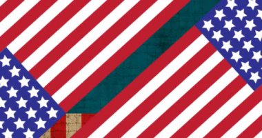 Amerikan bayrağının hareketli bir animasyonu. Amerikan vatanseverliği, bağımsızlık ve kutlama konsepti dijital olarak oluşturulmuş video.