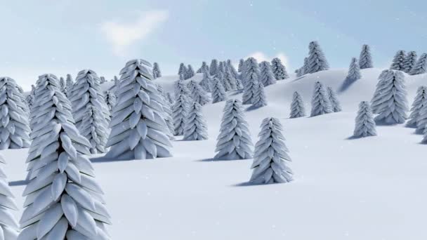 Animation Von Schnee Der Über Die Winterlandschaft Fällt Weihnachten Winter — Stockvideo