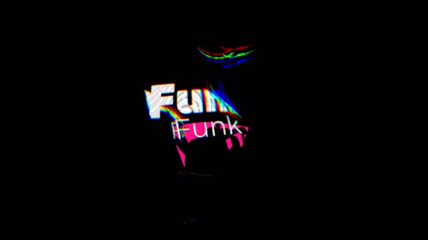Animação Texto Funk Sobre Círculos Coloridos Pessoas Que Dançam Conceito — Vídeo de Stock