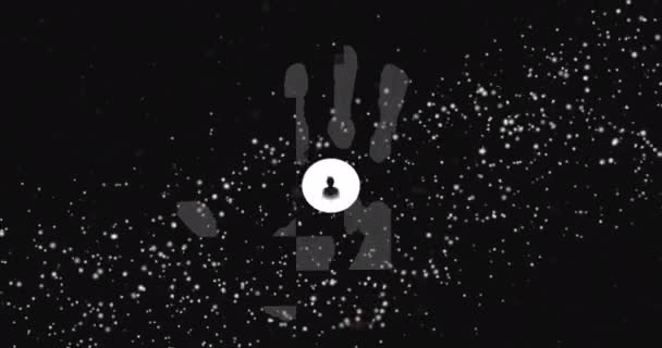 Анимация Вращения Цепей Днк Сети Соединений Биометрическому Отпечатку Руки Глобальная — стоковое видео