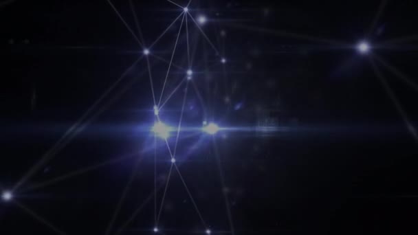 Animatie Van Het Netwerk Van Verbindingen Met Gloeiende Plekken Lichte — Stockvideo