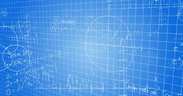 Imagen Fórmulas Matemáticas Procesamiento Datos Información Digital Que Fluye Sobre — Foto de Stock