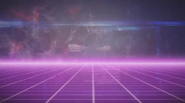 Veri işleme ızgarası üzerinden bağlantı ağının animasyonu. küresel bağlantılar, dijital arayüz, teknoloji ve ağ konsepti dijital olarak oluşturulmuş video.